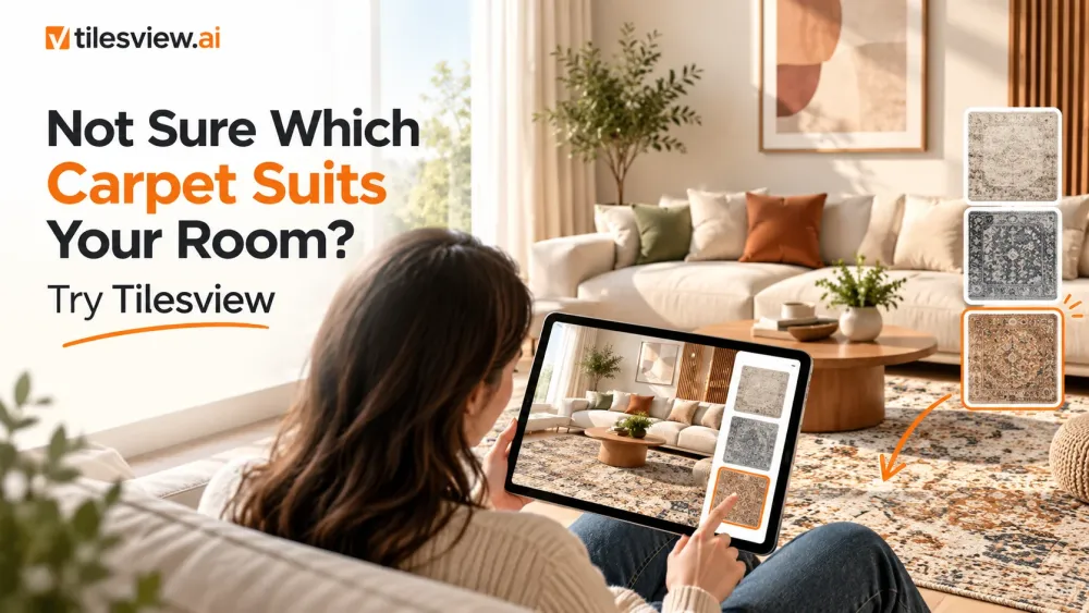 No esteu segur de quina catifa s'adapta a la vostra habitació? Proveu Tilesview